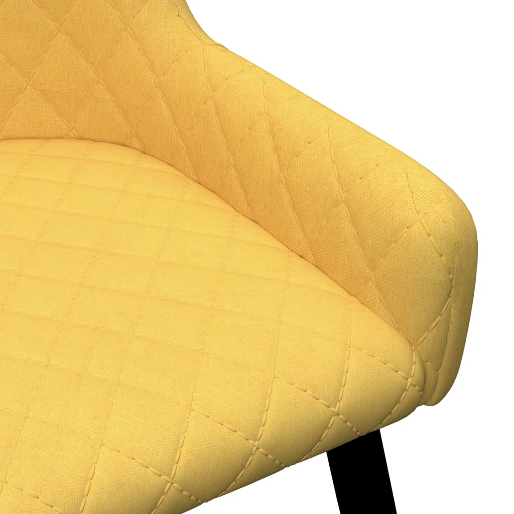 vidaXL Cadeiras de jantar 2 pcs tecido amarelo