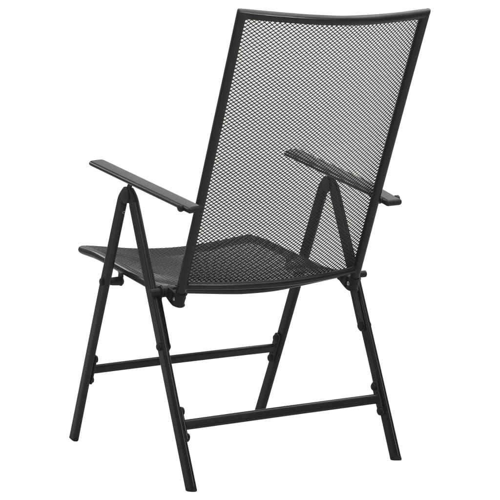 vidaXL Cadeiras em rede dobráveis 4 pcs aço antracite