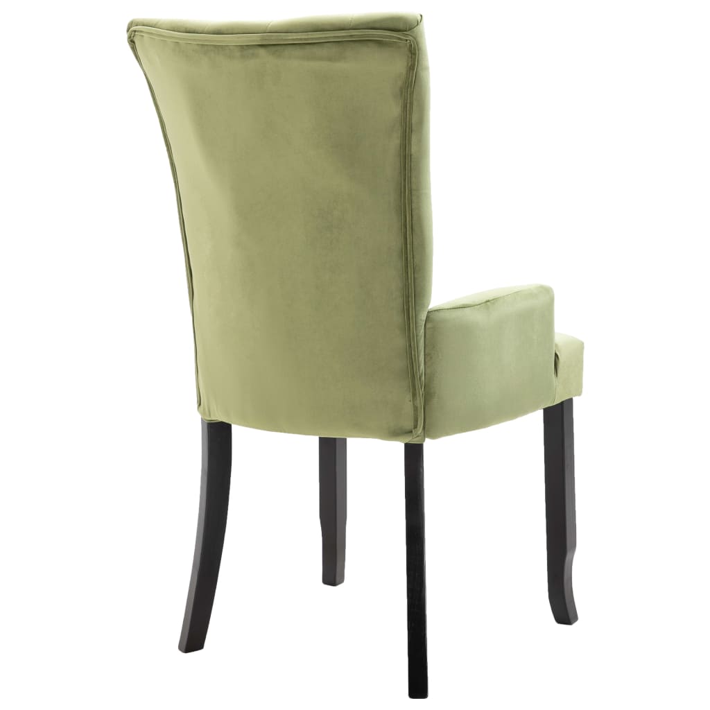 vidaXL Cadeiras de jantar c/ apoios de braços 2 pcs veludo verde-claro