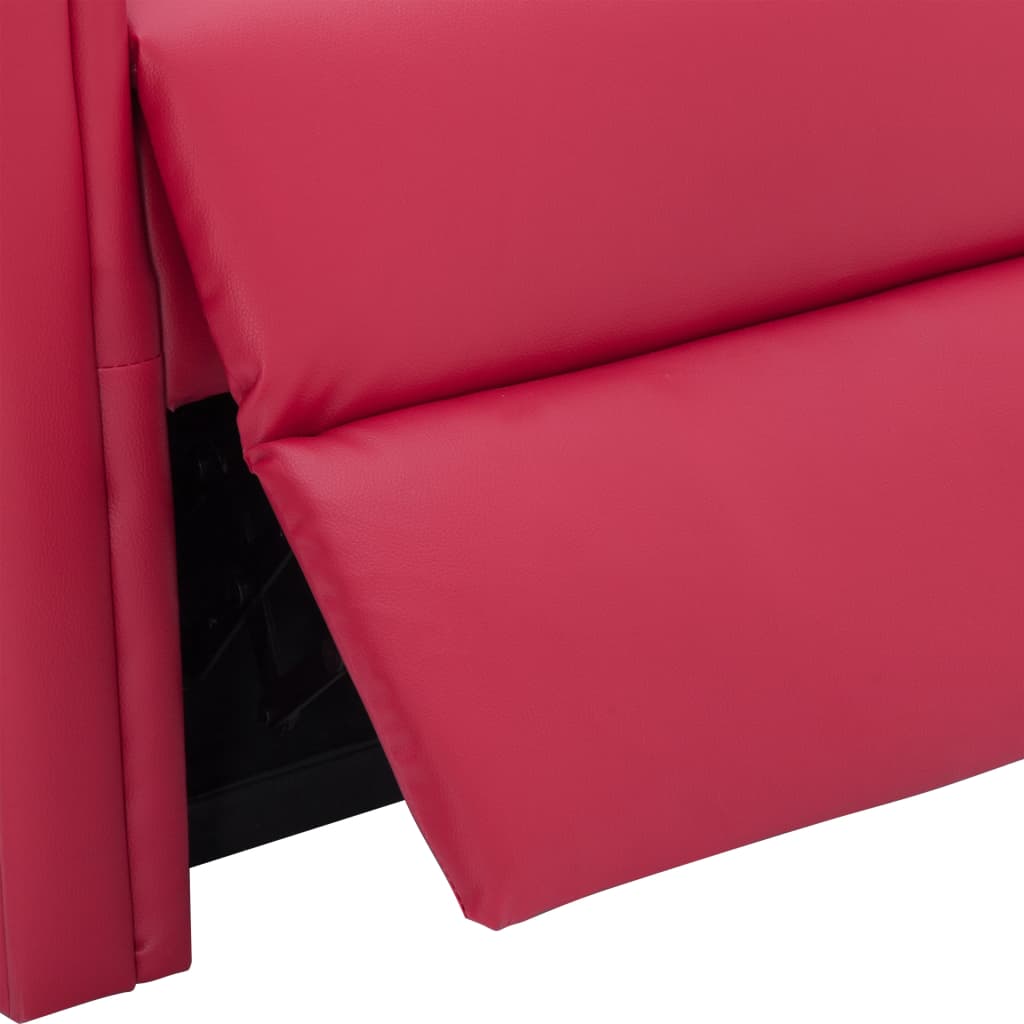 vidaXL Cadeira massagens reclinável couro artificial vermelho