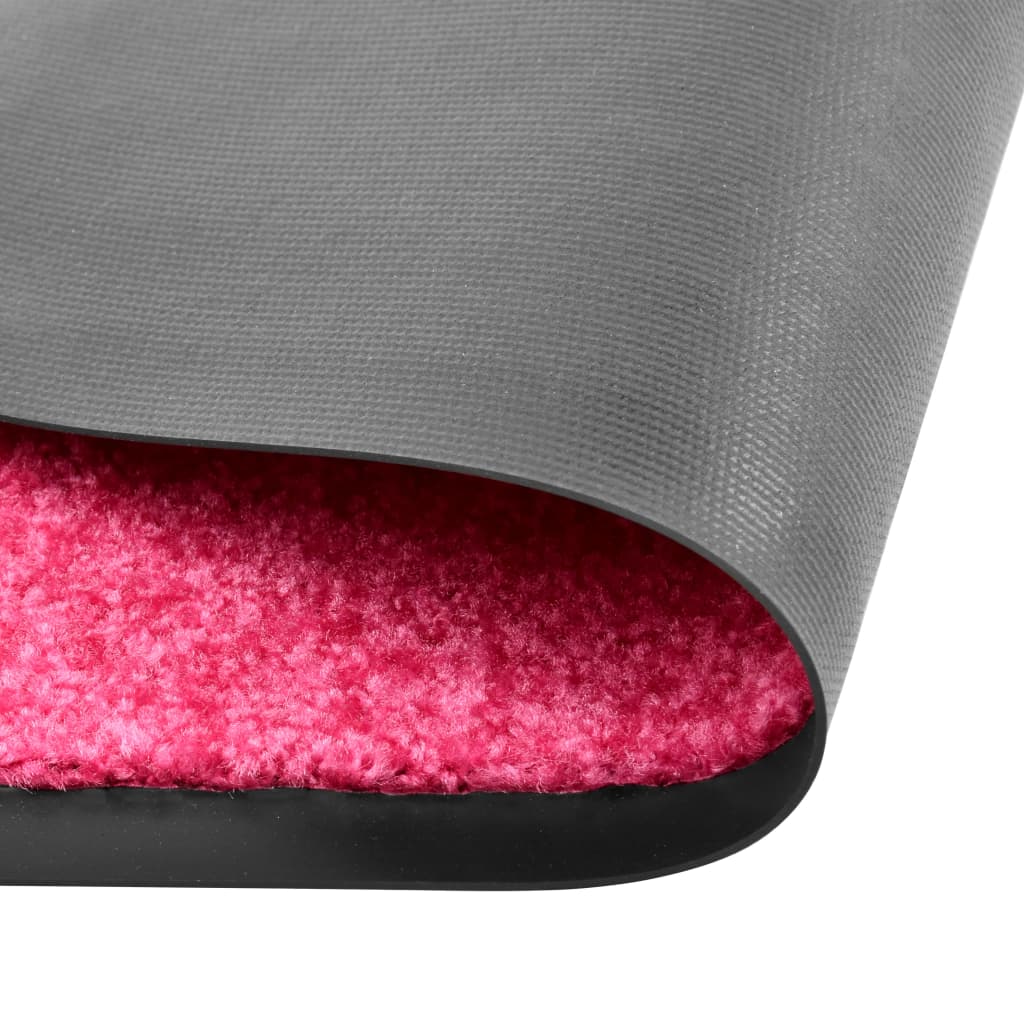 vidaXL Tapete de porta lavável 90x120 cm rosa