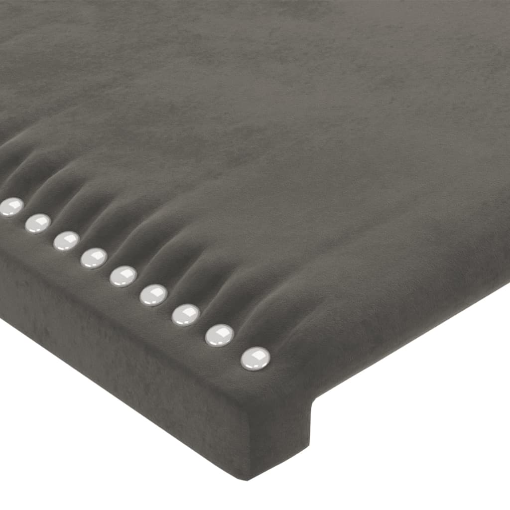 vidaXL Cabeceira cama c/ abas veludo 83x23x118/128 cm cinzento-escuro