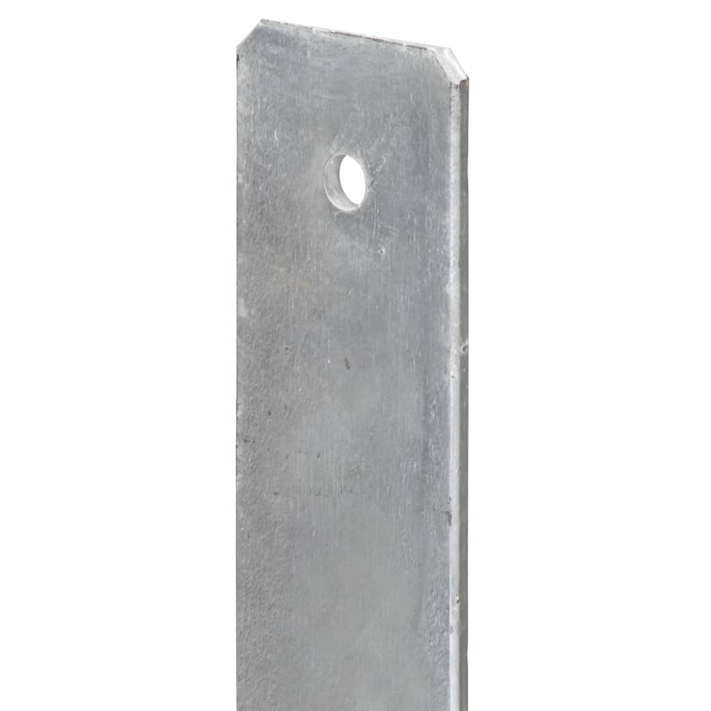 vidaXL Âncoras de vedação 6 pcs 12x6x60 cm aço galvanizado prateado