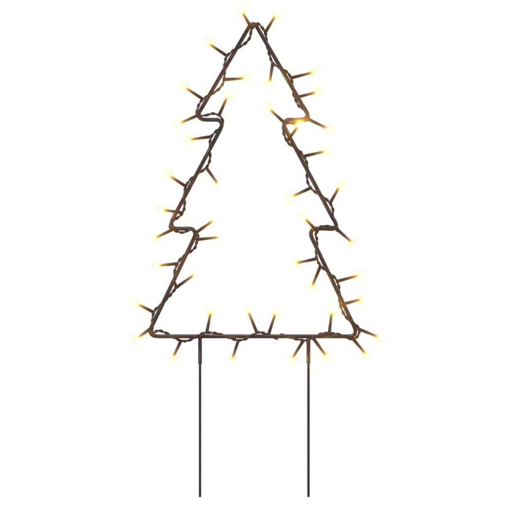 vidaXL Decoração árvore de Natal c/ luz e estacas 3 pcs 50 LEDs 30 cm