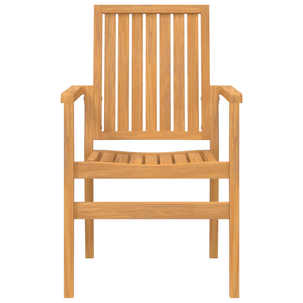 vidaXL Cadeiras de jardim empilháveis 2 pcs 56,5x57,5x91cm teca maciça
