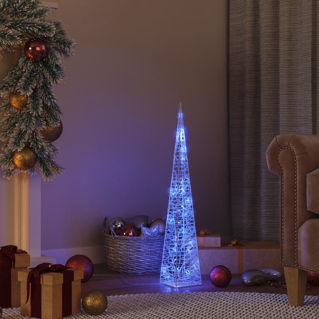 vidaXL Cone de iluminação decorativo c/ LEDs azuis acrílico 60 cm