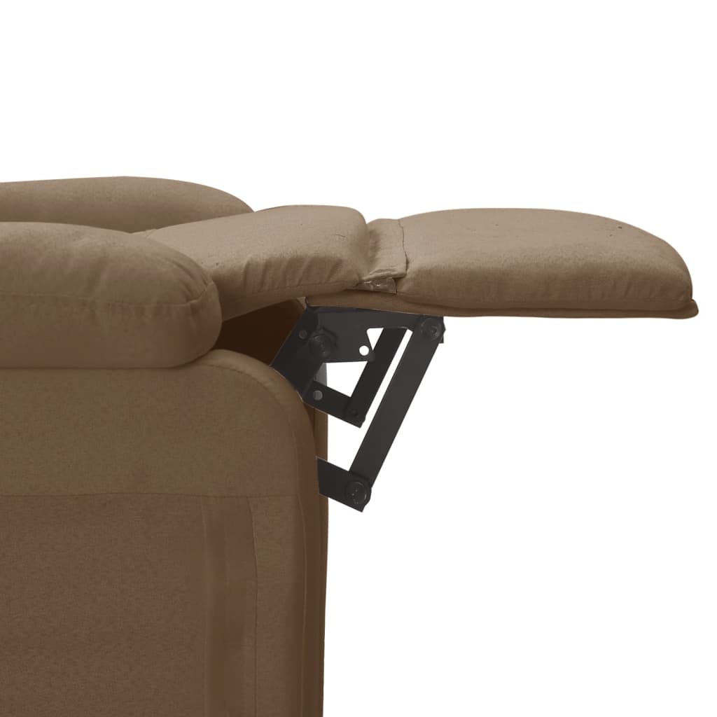 vidaXL Cadeira reclinável tecido castanho