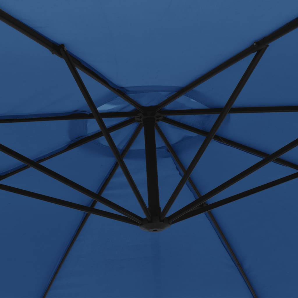 vidaXL Guarda-sol cantilever mastro alumínio 350 cm azul
