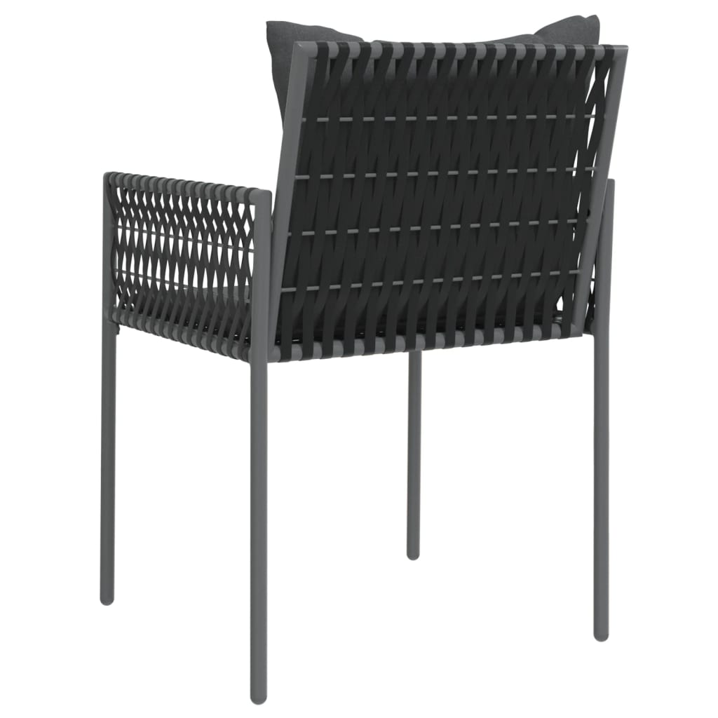 vidaXL Cadeiras jardim c/ almofadões 4 pcs 54x61x83 cm vime PE preto