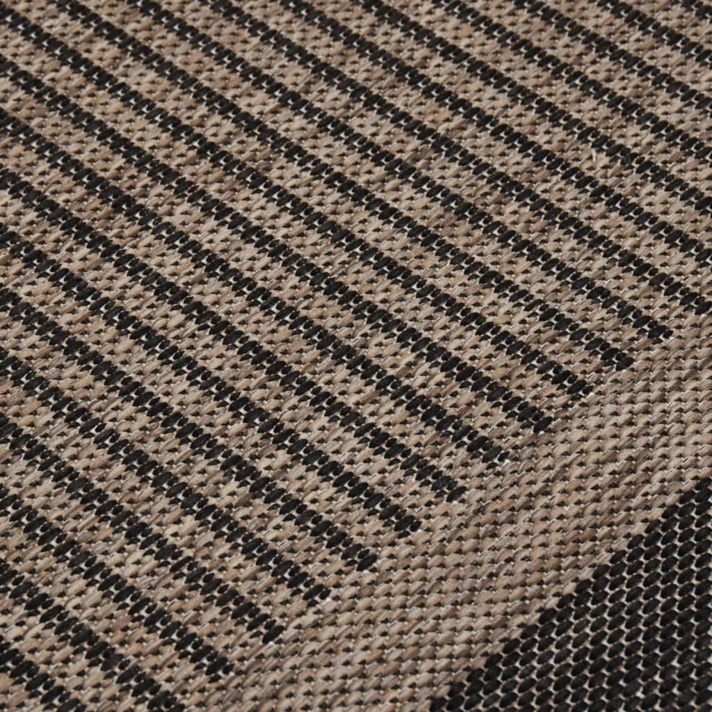 vidaXL Tapete de tecido plano para exterior 80x150 cm castanho-escuro