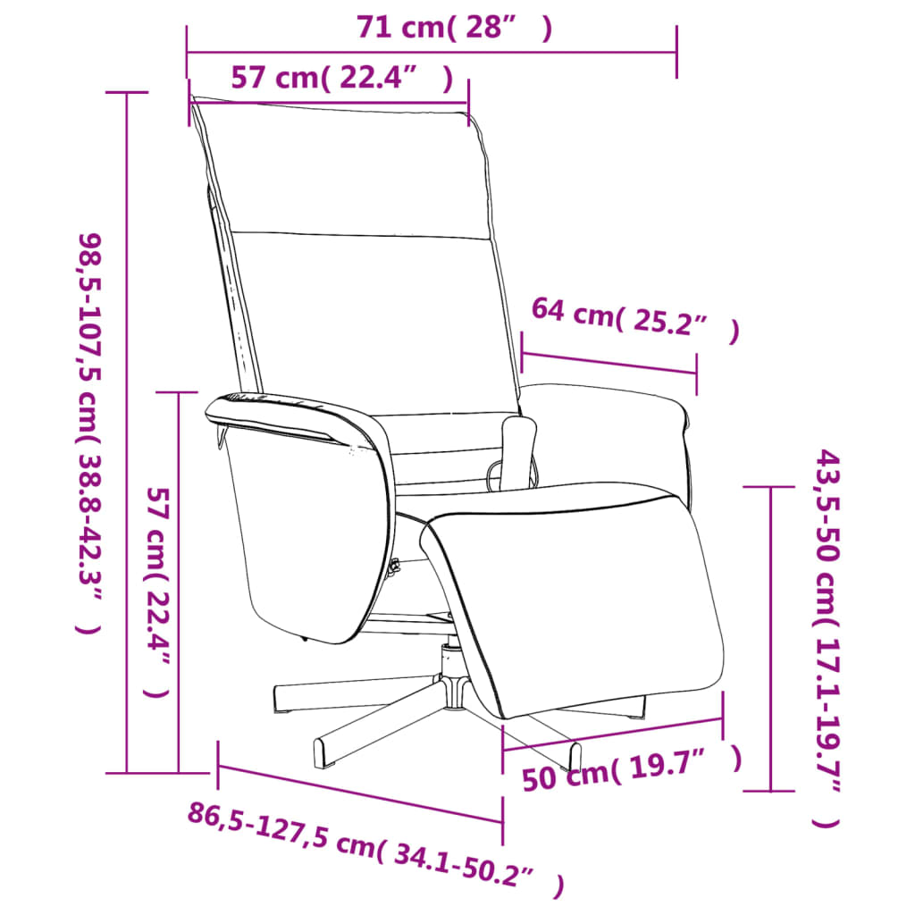 vidaXL Cadeira massagens reclinável c/apoio pés couro arti. cappuccino