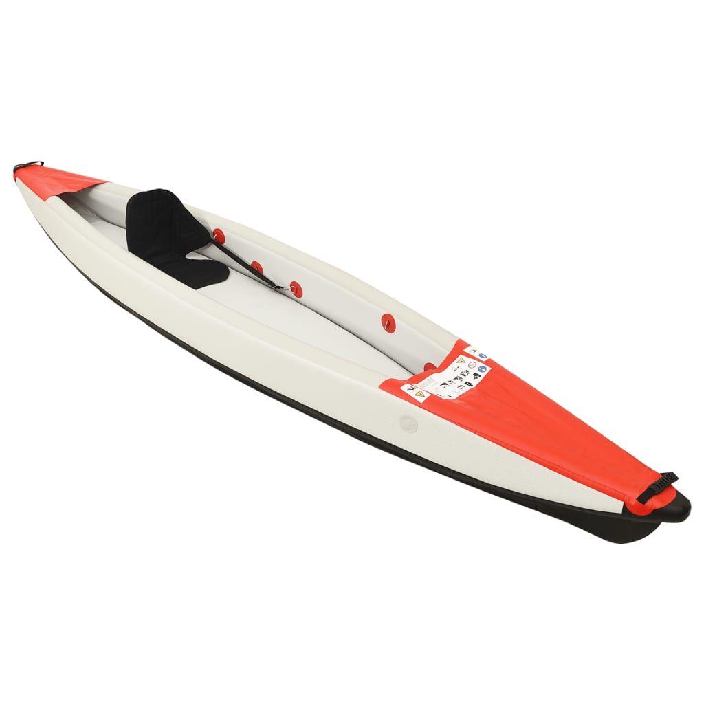 vidaXL Kayak insuflável 375x72x31 cm poliéster vermelho