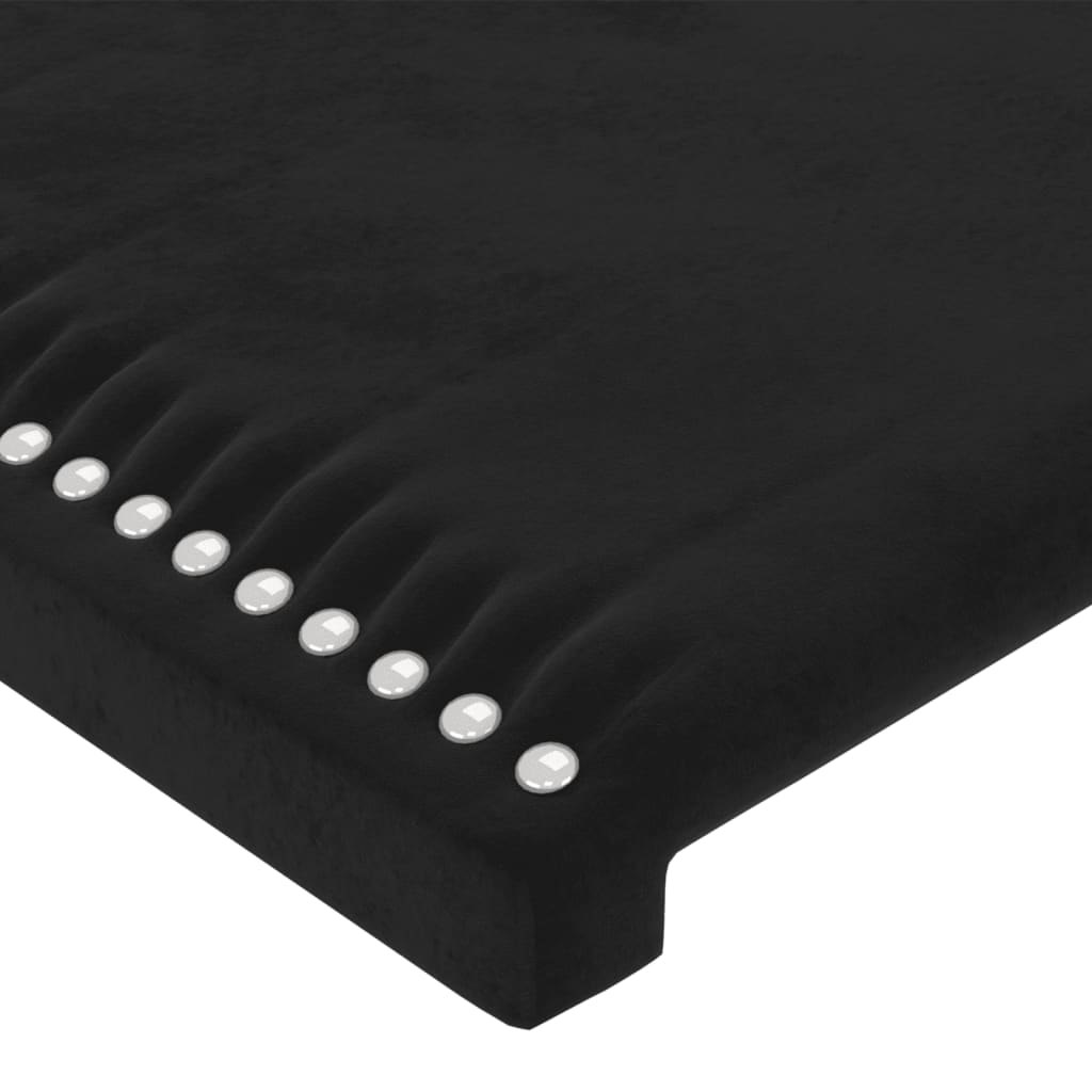 vidaXL Cabeceira de cama c/ luzes LED veludo 93x16x78/88 cm preto