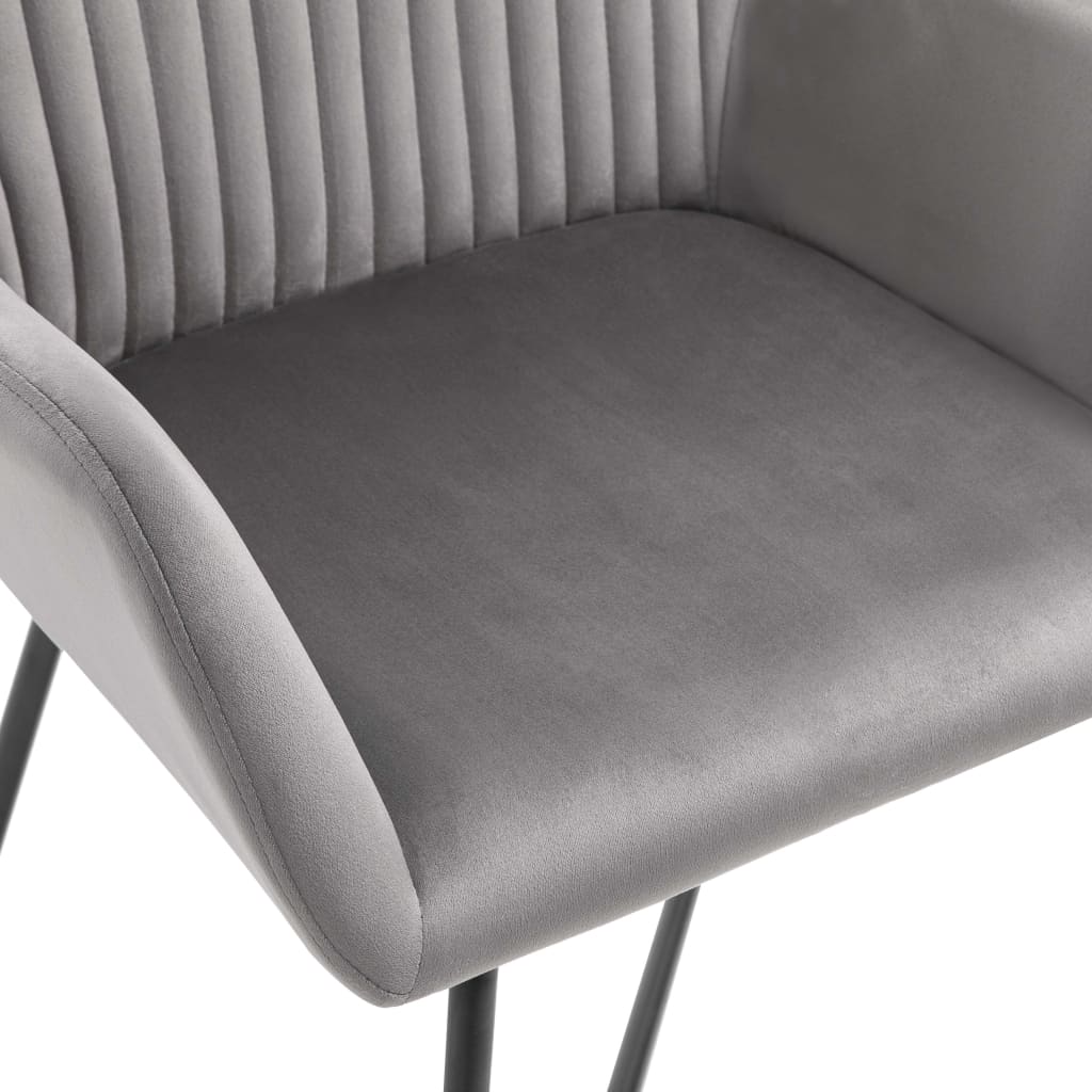 vidaXL Cadeiras de jantar 6 pcs veludo cinzento