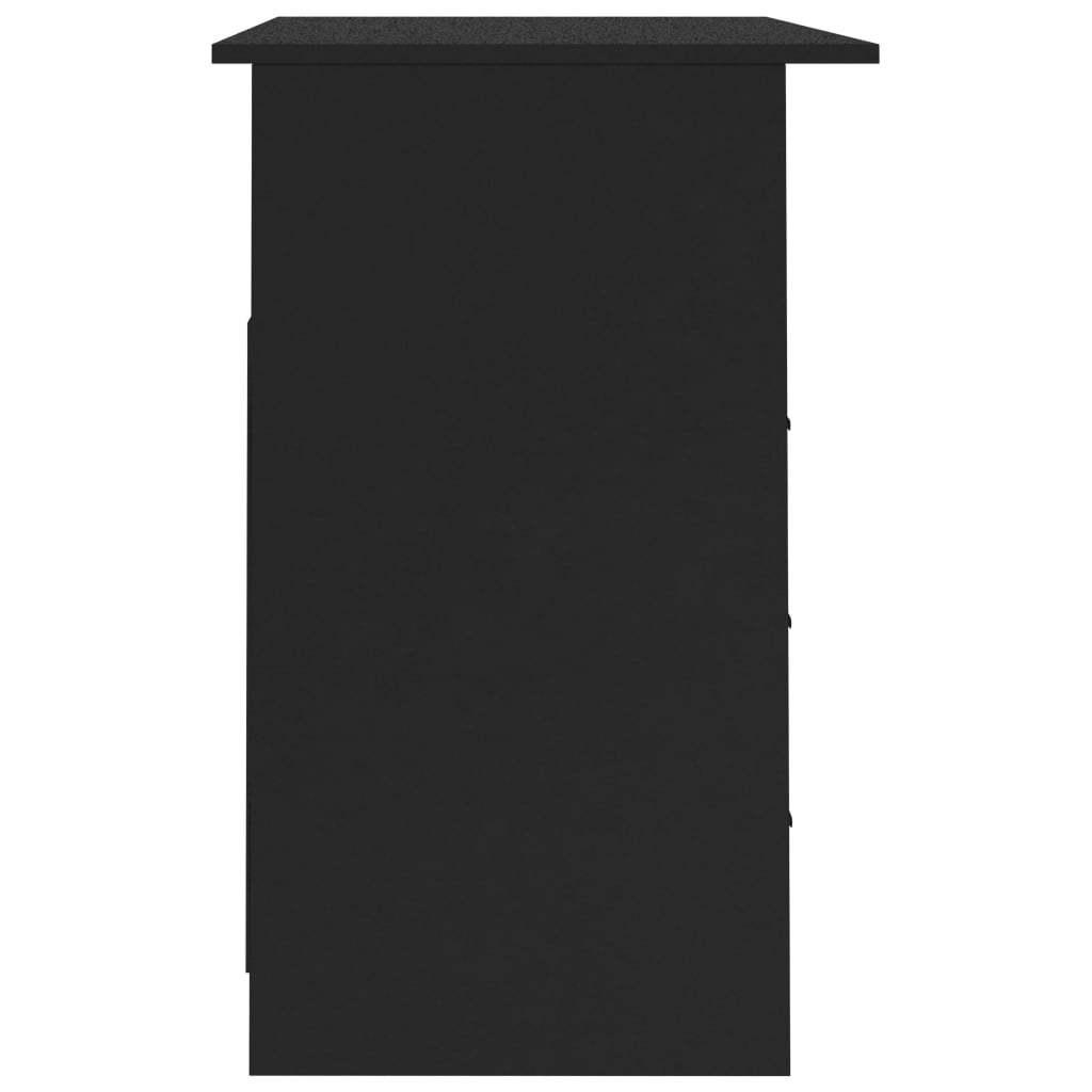 vidaXL Secretária com gavetas 110x50x76 cm contraplacado preto