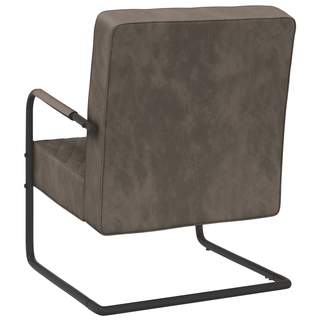 vidaXL Cadeira cantilever veludo cinzento-claro