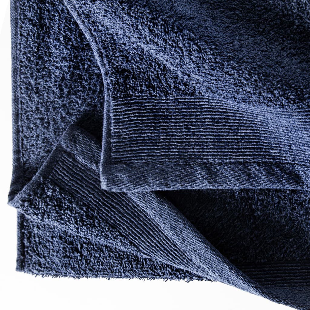 vidaXL Conjunto de toalhas 12 pcs algodão 450 g azul-marinho