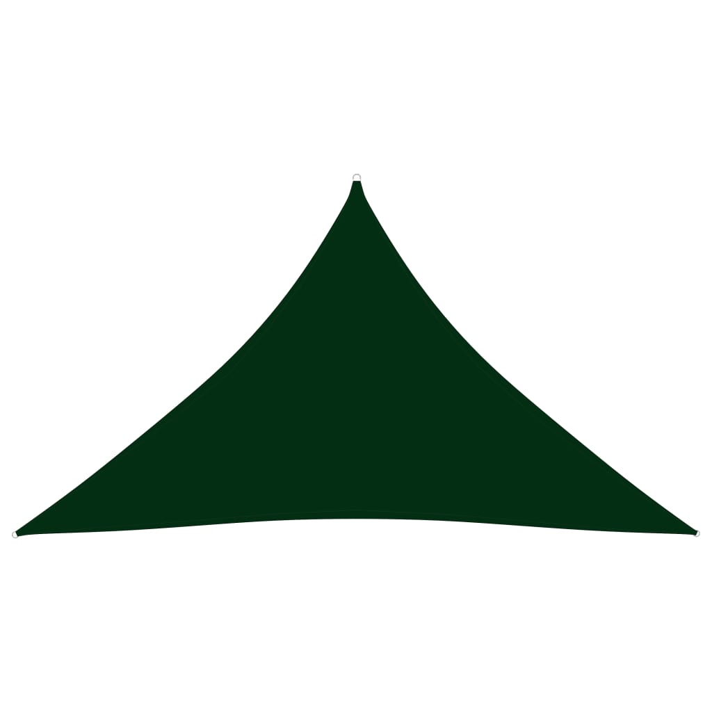 vidaXL Para-sol vela tecido oxford triangular 3,5x3,5x4,9m verde-esc.