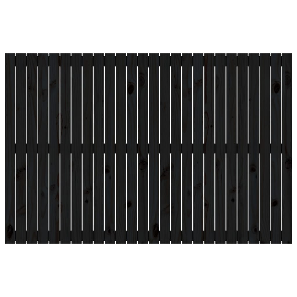 vidaXL Cabeceira de parede 166x3x110 cm madeira de pinho maciça preto
