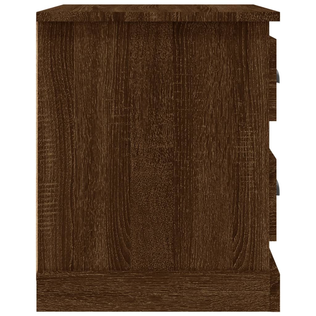 vidaXL Mesa de cabeceira 2 pcs derivados de madeira carvalho castanho