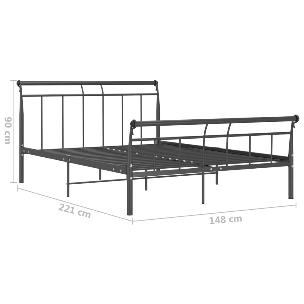 vidaXL Estrutura de cama 140x200 cm metal preto
