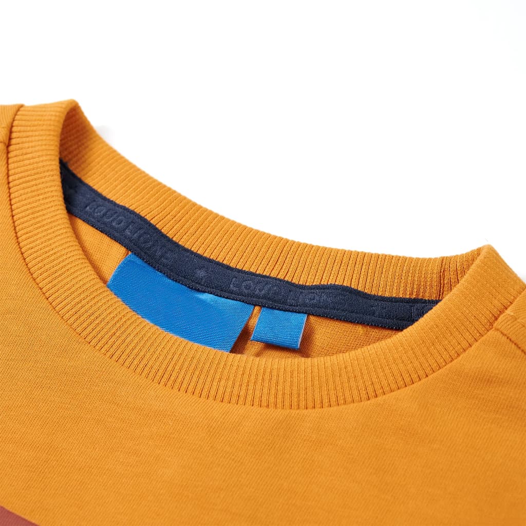 T-shirt de manga comprida para criança cor ocre 92