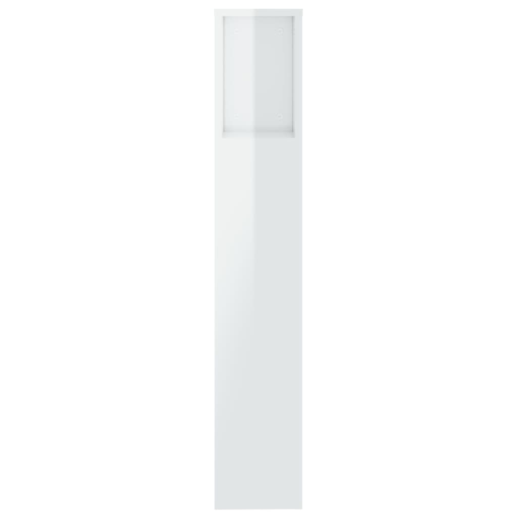 vidaXL Armário de cabeceira 200x18,5x104,5 cm branco brilhante