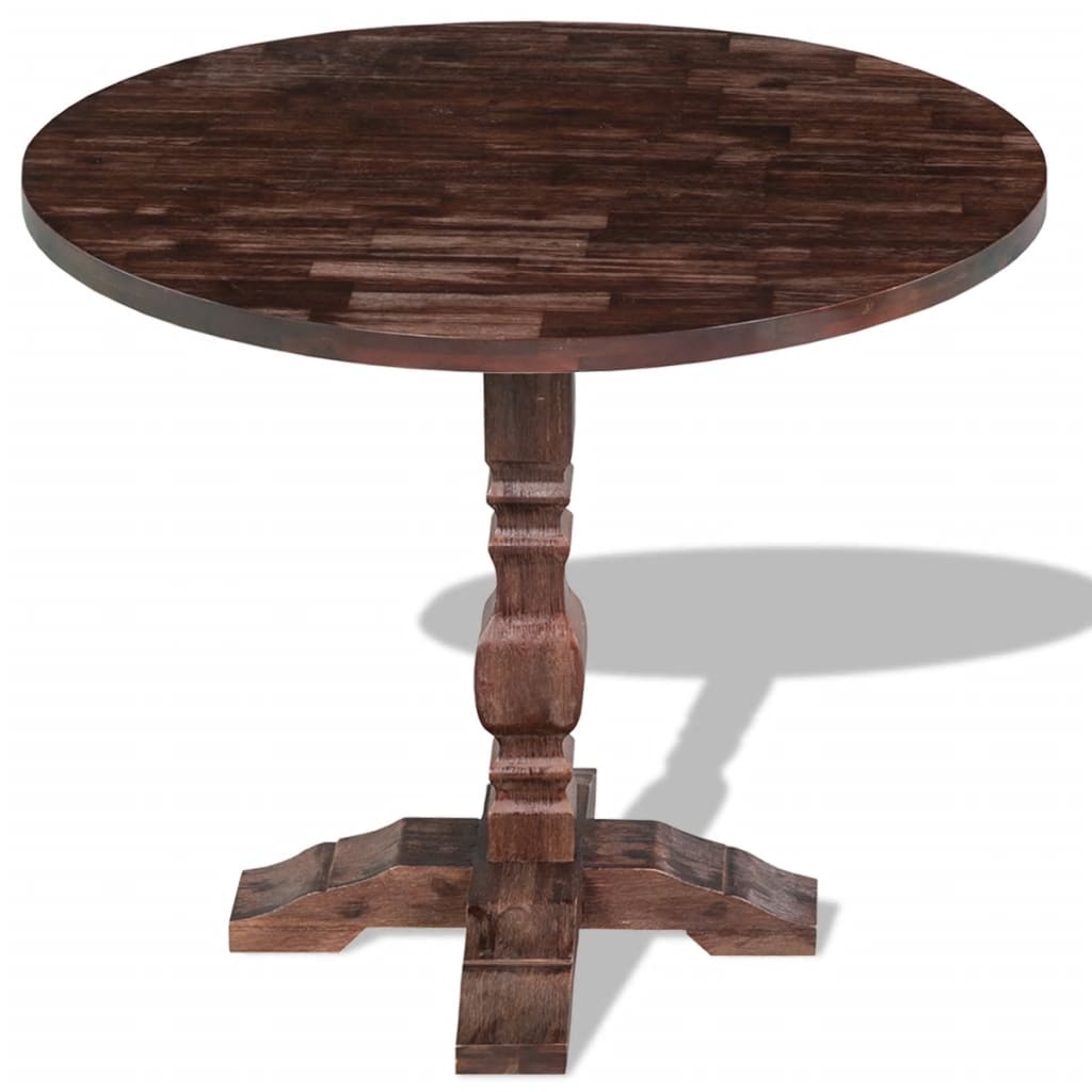 vidaXL Mesa pedestal de jantar 120x70x75 cm madeira de acácia maciça