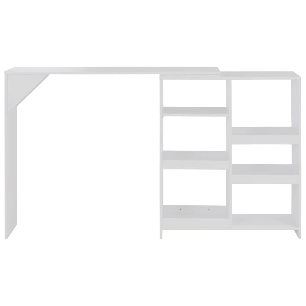 vidaXL Mesa de bar com prateleira movível branco 138x39x110 cm
