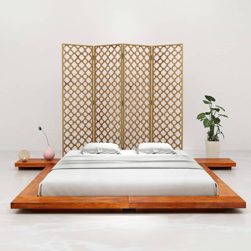 vidaXL Estrutura p/ futon japonês madeira acácia maciça 140x200 cm