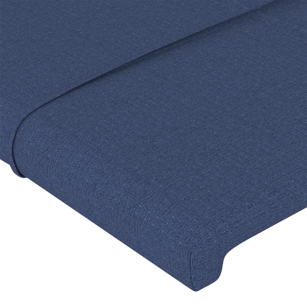 vidaXL Cabeceira de cama c/ abas tecido 203x16x118/128 cm azul