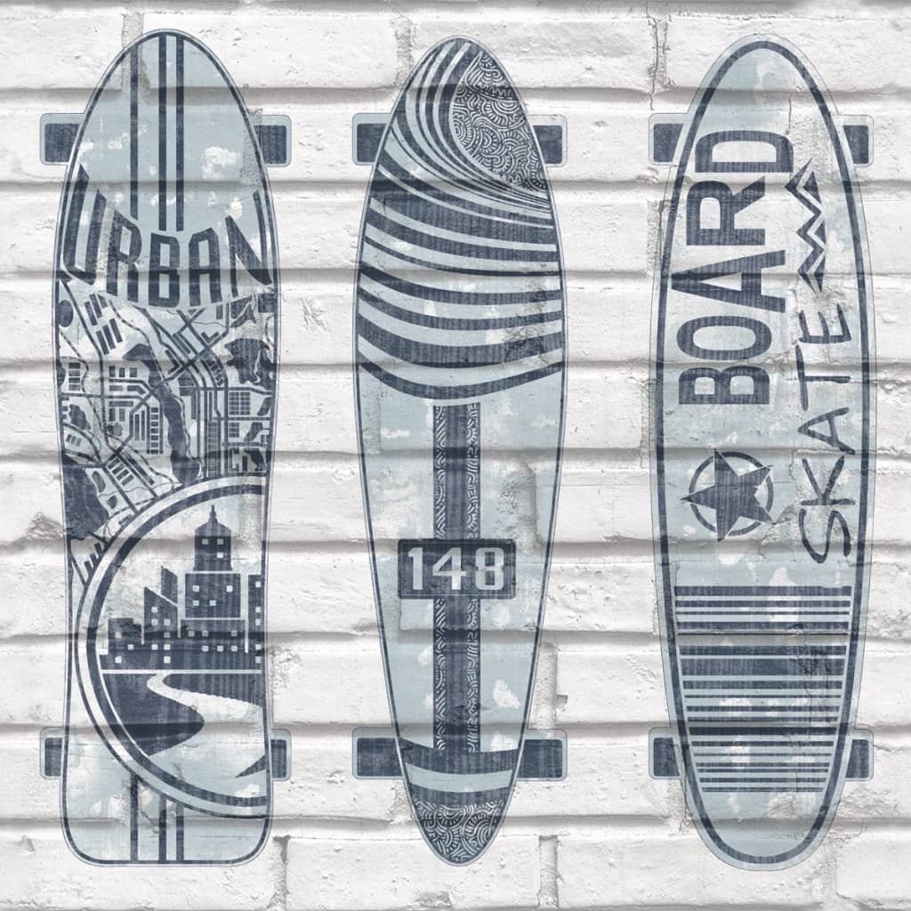 Noordwand Wallpaper Urban Friends & Coffee Surfboards azul/branco