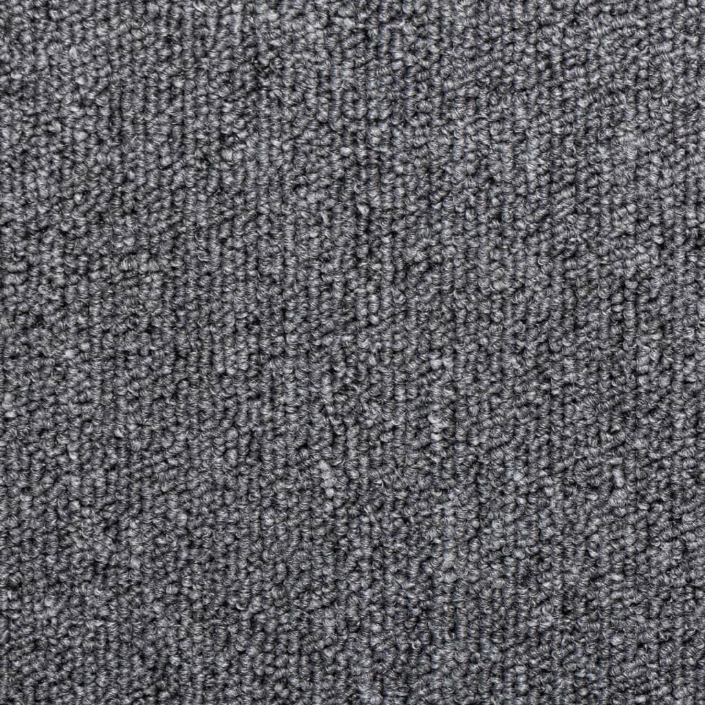 vidaXL Tapete/carpete para degraus 15 pcs 65x21x4 cm cinzento-escuro