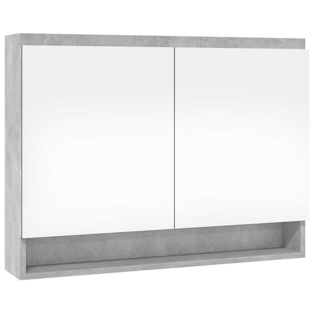 vidaXL Armário espelhado p/ casa de banho 80x15x60cm MDF cinza cimento