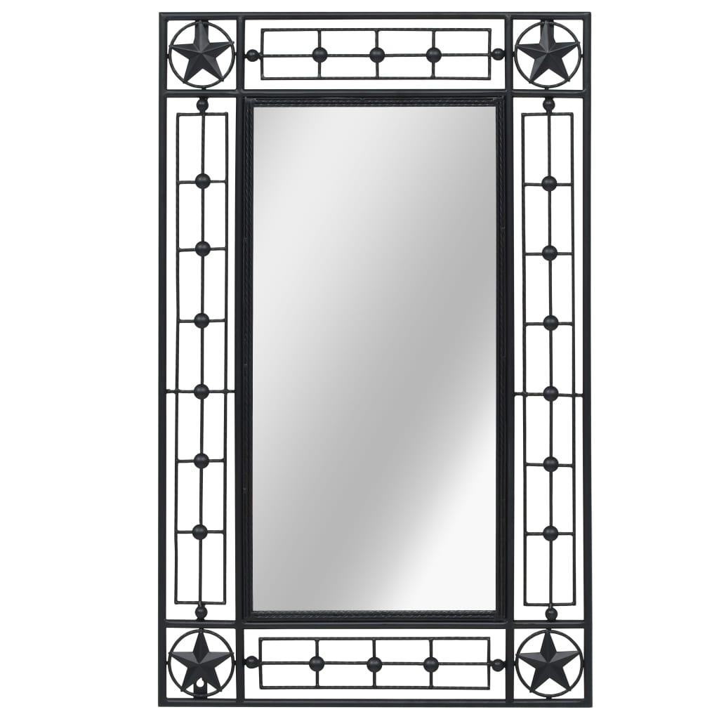 vidaXL Espelho de parede retangular 50x80 cm preto
