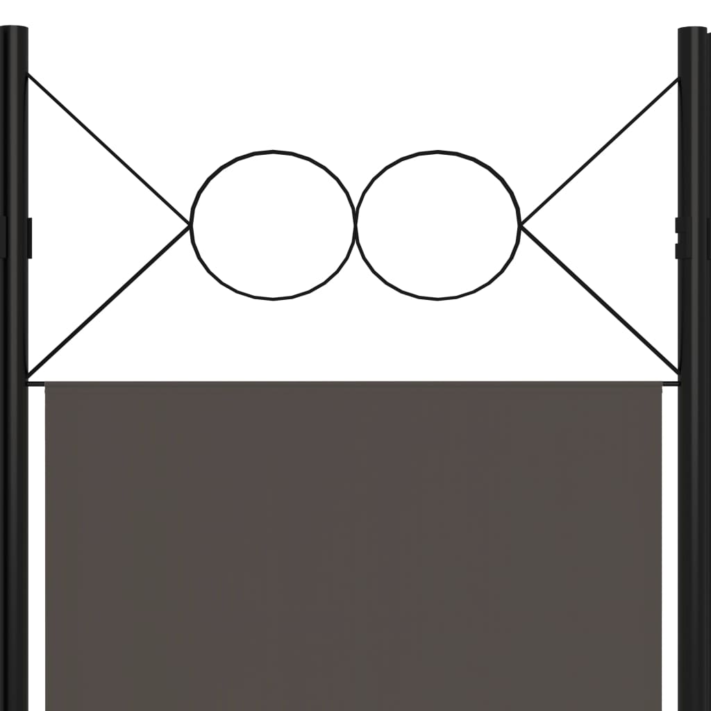 vidaXL Divisória de quarto com 3 painéis 120x180 cm antracite