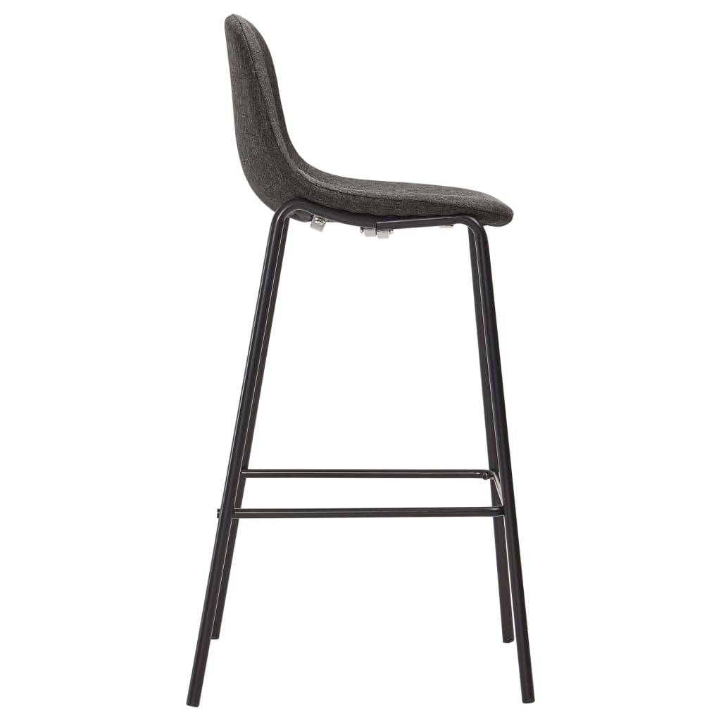 vidaXL Cadeiras de bar 4 pcs tecido cinzento-escuro