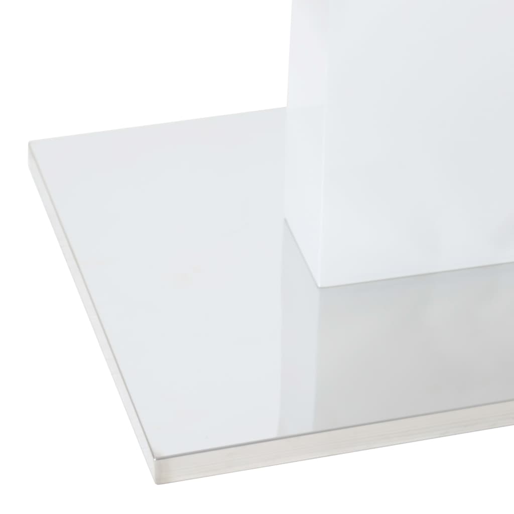 vidaXL Mesa de jantar 180x90x76 cm MDF branco brilhante