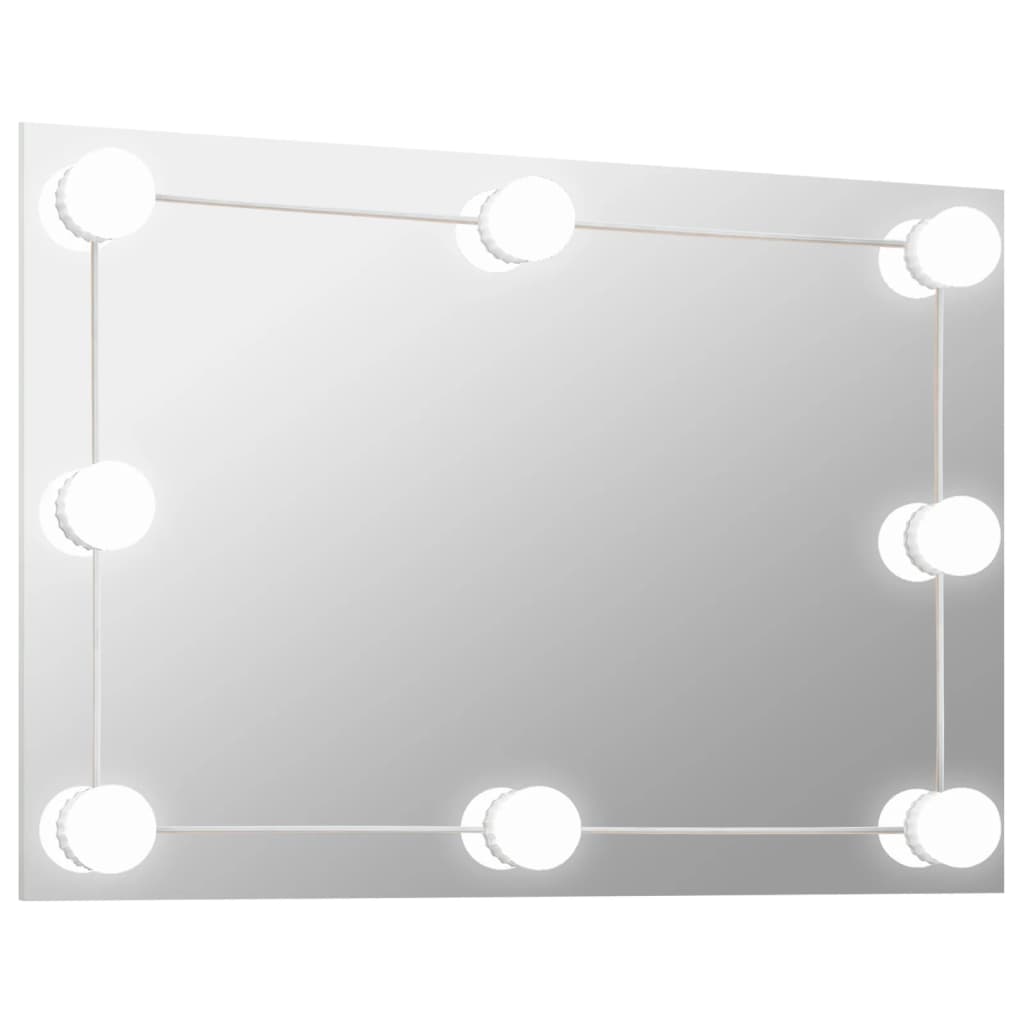 vidaXL Espelho de parede com luzes LED vidro retangular