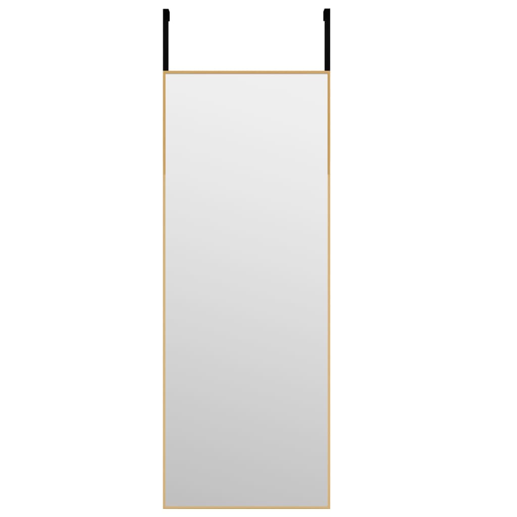 vidaXL Espelho para porta 30x80 cm vidro e alumínio dourado