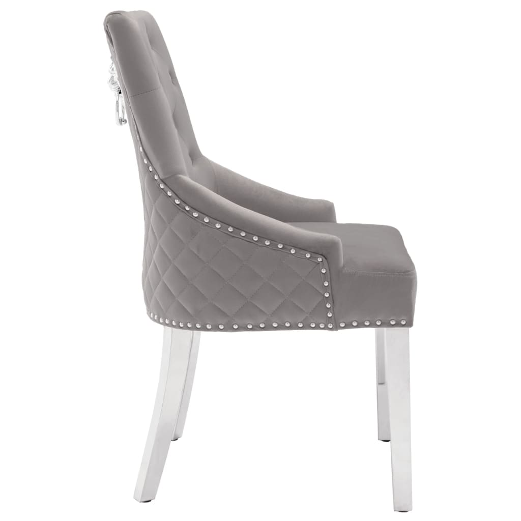 vidaXL Cadeira de jantar veludo cinzento-claro