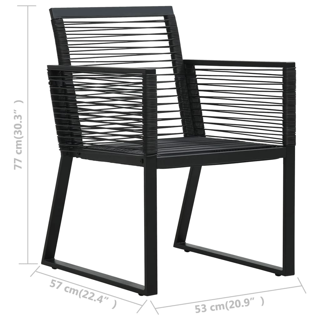 vidaXL Cadeiras de jardim 2 pcs vime de PVC preto