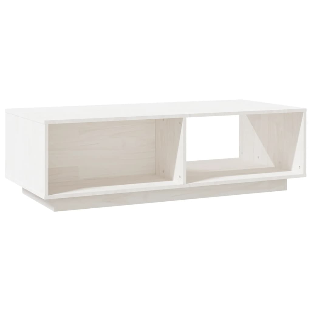vidaXL Mesa de centro 110x50x33,5 cm madeira de pinho maciça branco