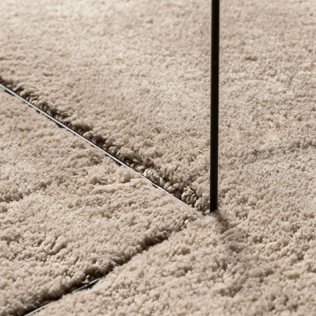 vidaXL Tapete pelo curto macio e lavável HUARTE 60x110 cm cor areia