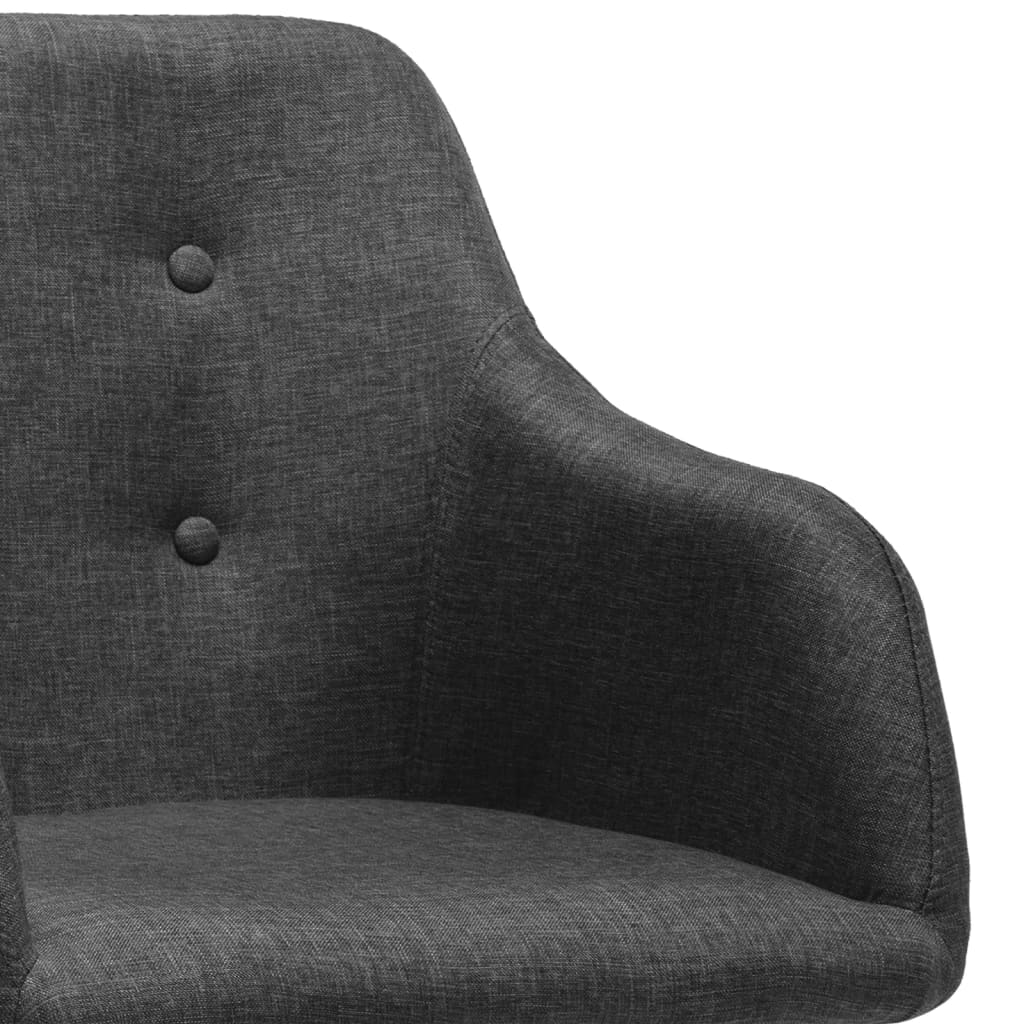 vidaXL Cadeiras de jantar giratórias 6 pcs tecido cinzento-escuro