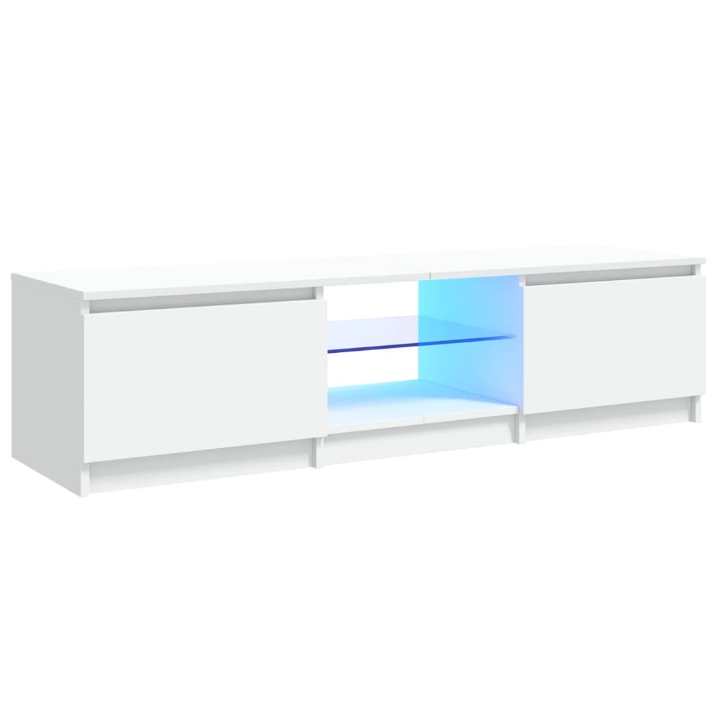 vidaXL Móvel de TV com luzes LED 140x40x35,5 cm branco