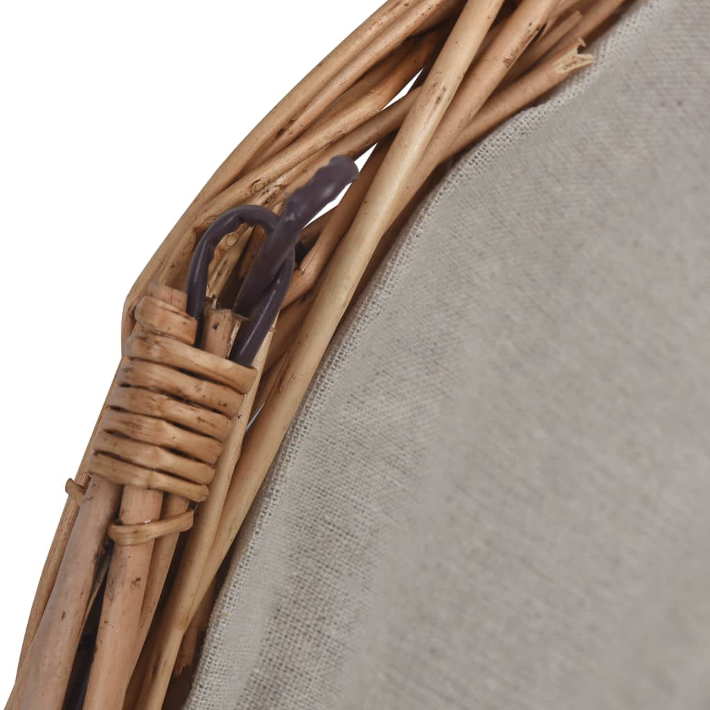 vidaXL Cesto para lenha com pega 57x46,5x52 cm salgueiro castanho
