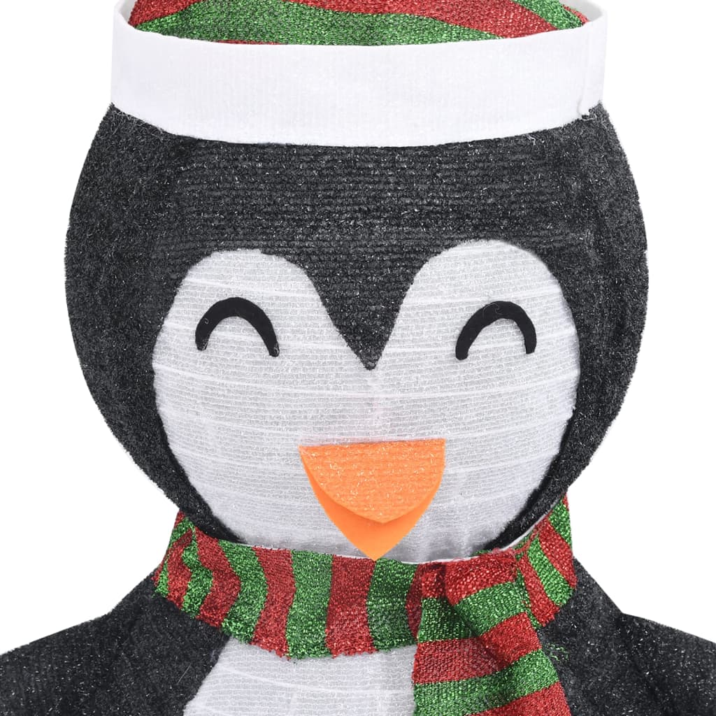 vidaXL Pinguim de Natal decorativo com luz LED tecido de luxo 60 cm