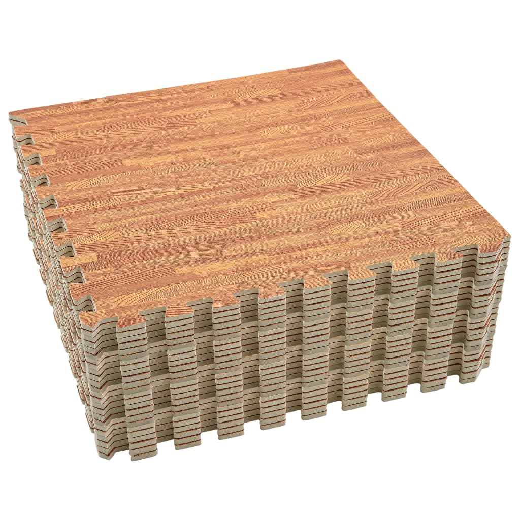 vidaXL Tapetes de chão 24 pcs 8,64 ㎡ espuma de EVA grãos madeira