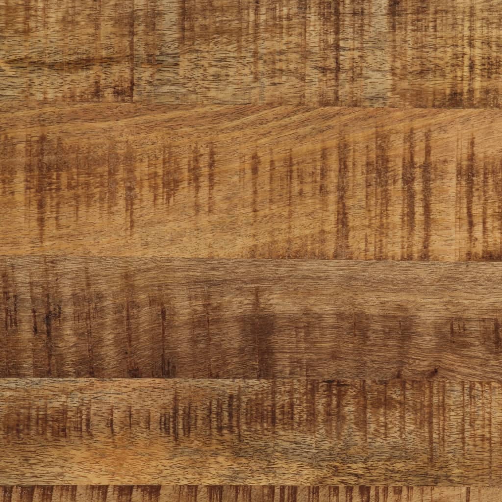 vidaXL Mesa jantar madeira de mangueira maciça áspera + aço 120 cm